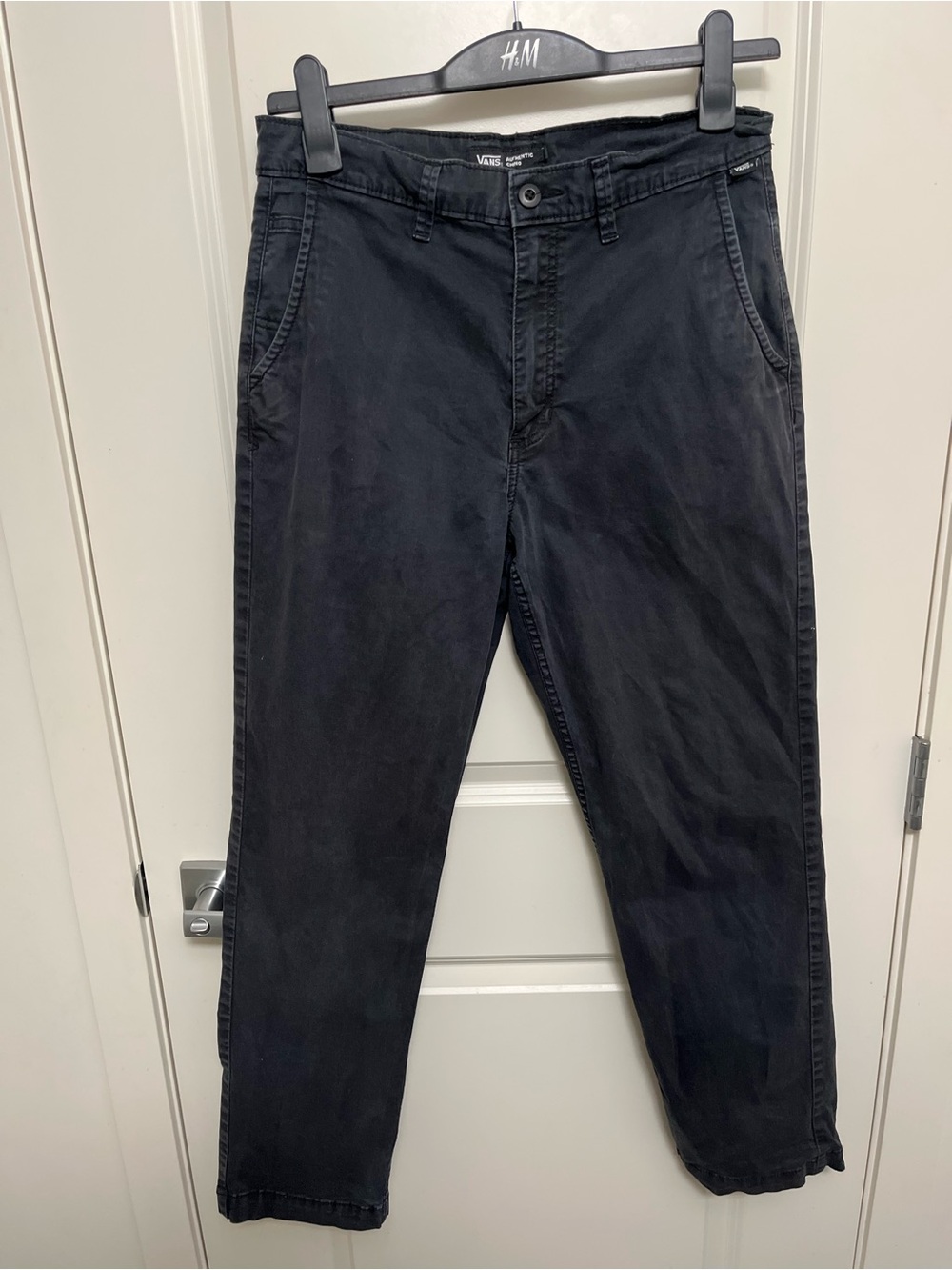 VANS Men's Washed Black Chino Pants - Loose Tapered Fit in size 30